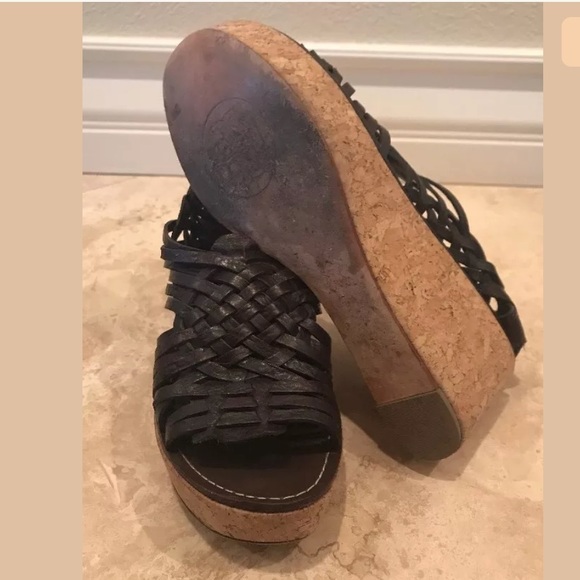 TORY BURCH Woven Leather Cork Huarache Sandals 9M - Picture 8 of 8
